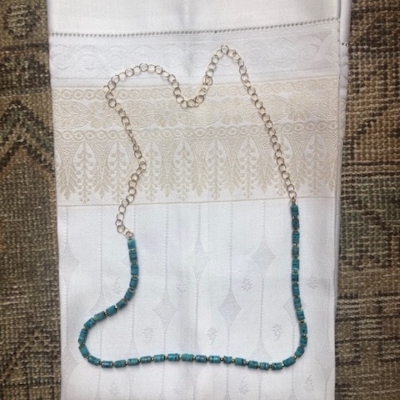 Turquoise and gold necklace-Long! - Picture 1 of 1